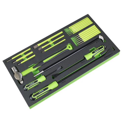 Siegen S01279 Pry Bar, Hammer & Punch Set with Tool Tray 23pc