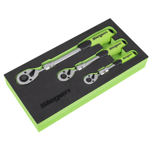Siegen S01285 Extendable Ratchet Wrench Set 3pc