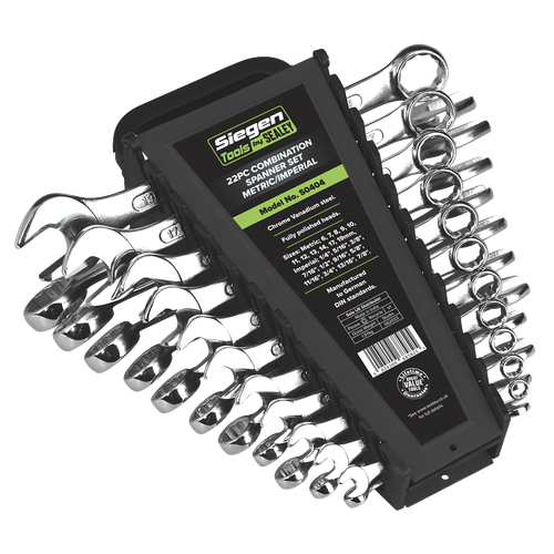 Siegen S0404 Metric/Imperial Combination Spanner Set 22pc