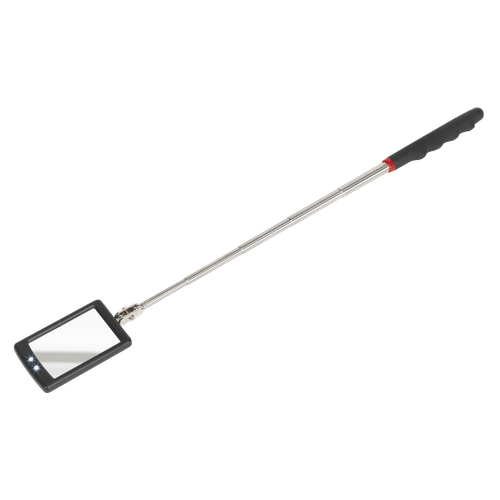 Siegen S0948 Telescopic Inspection Mirror with 2 LEDs 52 x 83mm