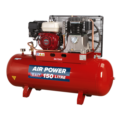 Sealey SA1565 150L Belt Drive Air Compressor with Petrol Engine 6.5hp