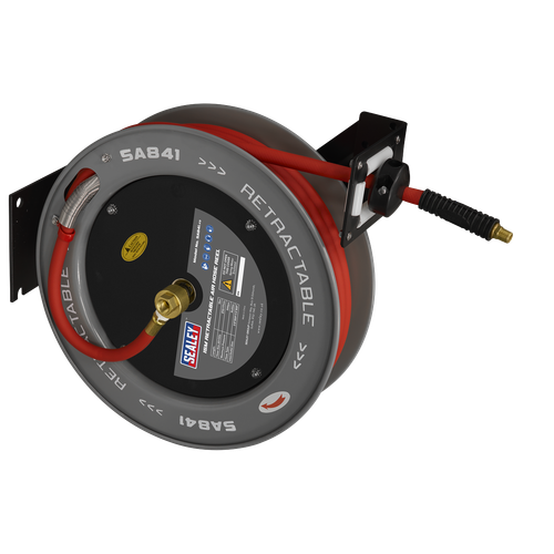 Sealey SA841 15m Retractable Rubber Air Hose with Steel Reel 10mm ID