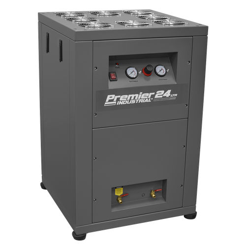 Premier Industrial SAC01VLN 24L Oil Free Low Noise Direct Drive Air Compressor 3hp