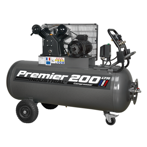Premier SAC3203B3PH 200L Belt Drive Air Compressor with Front Control Panel