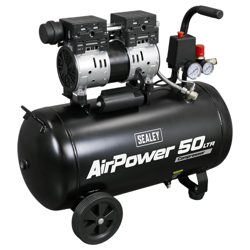 Sealey SAC5000S 50L Low Noise Oil Free Direct Drive Air Compressor 1hp