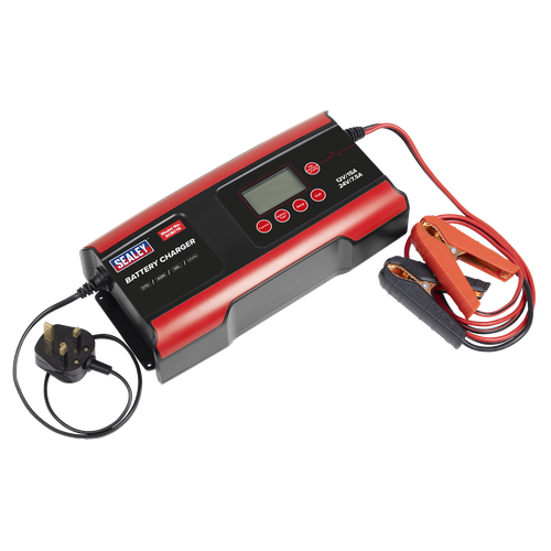Sealey SCBC15 12/24V Compact Smart Battery Charger & Maintainer 15A