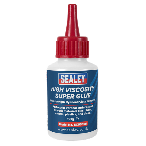 Sealey SCS305 High Viscosity Super Glue - Cyanoacrylate Adhesive, Fast-Bonding Formula 50g 25pc - Clear