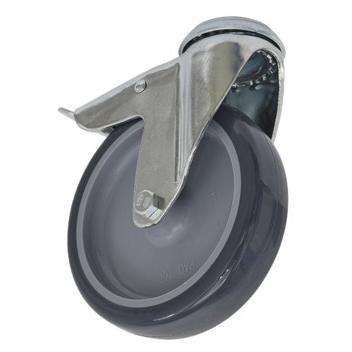Sealey SCW2100SBL 100mm Castor Wheel with Swivel Bolt Hole & Total Lock
