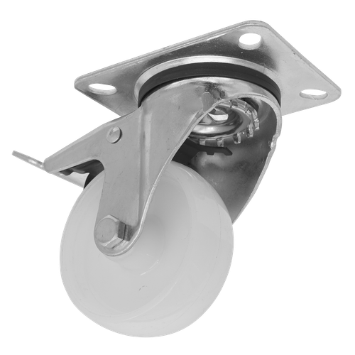 Sealey SCW480SPLEM 80mm Castor Wheel with Swivel Plate & Total Lock