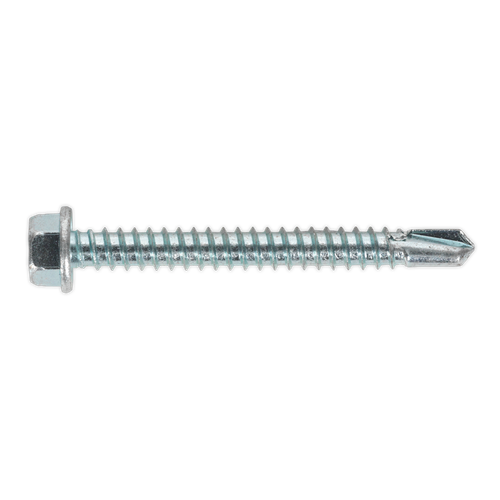 Sealey SDHX5550 Zinc Plated Self-Drilling Hex Head Screw 5.5 x 50mm - Pack of 100