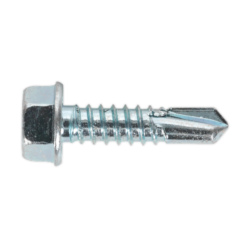 Sealey SDHX6325 Zinc Plated Self-Drilling Hex Head Screw 6.3 x 25mm - Pack of 100