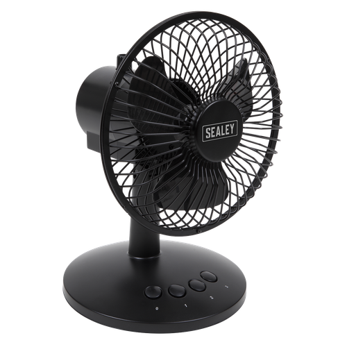 Sealey SFF6USB 6" Small Oscillating USB Desk Fan 3-Speed
