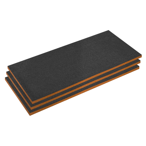 Sealey SFPK30OR Easy Peel Shadow Foam® 1200 x 550 x 30mm, Orange/Black - Pack of 3