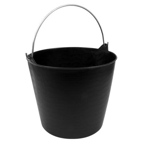 Sealey SFT26H Heavy-Duty Flexi Tub 26L with Metal Handle - Black