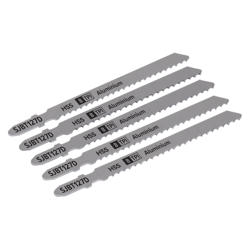 Sealey SJBT127D Jigsaw Blade for Aluminium 100mm 8tpi - Pack of 5