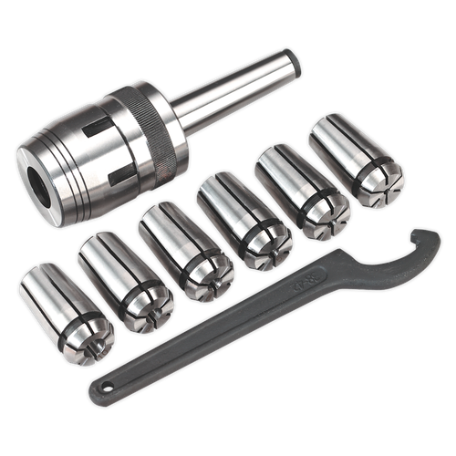Sealey SM2503MCSET Mill Chuck Set MT2-M10 3-10mm