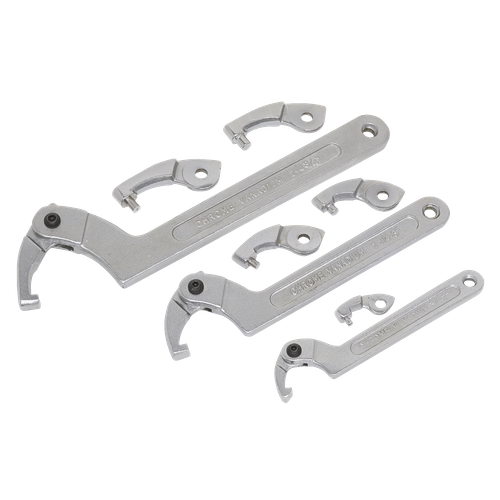 Sealey SMC2 Adjustable C-Spanner Hook & Pin Wrench Set 11pc