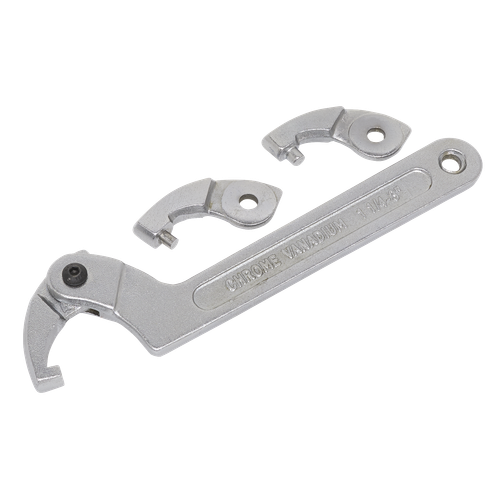 Sealey SMC2M Adjustable C-Spanner Hook & Pin Wrench Set 32-76mm 4pc