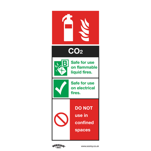Worksafe SS21V1 CO2 Fire Extinguisher Safety Sign - Self-Adhesive Vinyl
