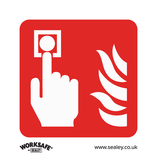Worksafe SS31P1 Fire Alarm Symbol Safety Sign - Rigid Plastic