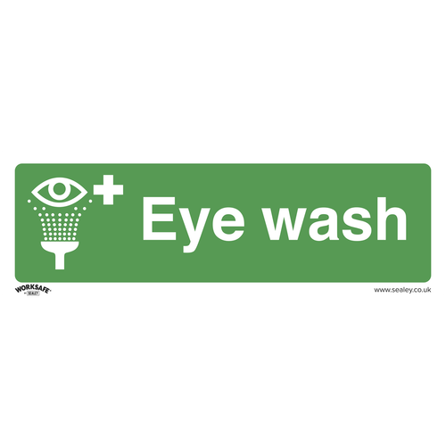 Worksafe SS58P1 Eye Wash Safety Sign - Rigid Plastic
