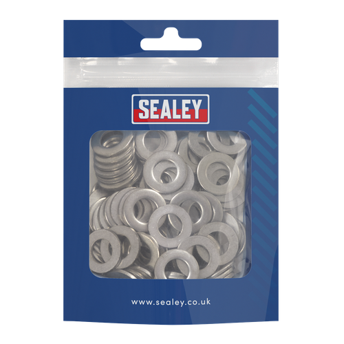 Sealey SSW10 Stainless Steel Flat Washer M10 A2, DIN 125 - Pack of 100