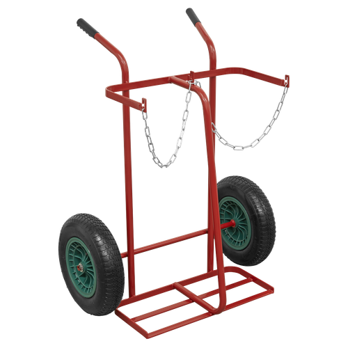 Sealey ST28P Double Gas Cylinder Trolley with Pneumatic Tyres