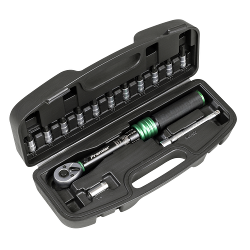 Premier Black STW911B Torque Wrench Set 1/4"Sq Drive 5-25Nm 14pc