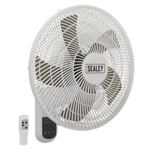 Sealey SWF16WR 16" Wall Fan with Remote Control 3-Speed 230V