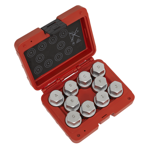 Sealey SX222 Locking Wheel Nut Key Set for Land Rover 10pc