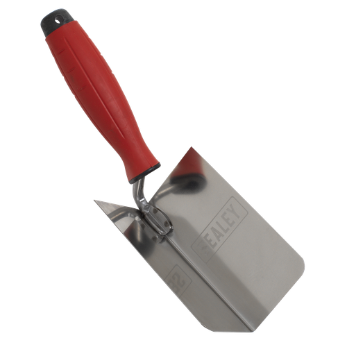 Sealey T1802 Stainless Steel Internal Corner Trowel with Rubber Handle 120 x 60mm