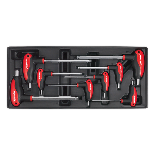 Premier TBT06 T-Handle Ball-End Hex Key Set with Tool Tray 8pc