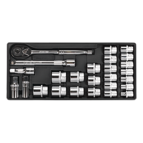 Premier TBT21 Socket Set with Tool Tray 1/2"Sq Drive 26pc
