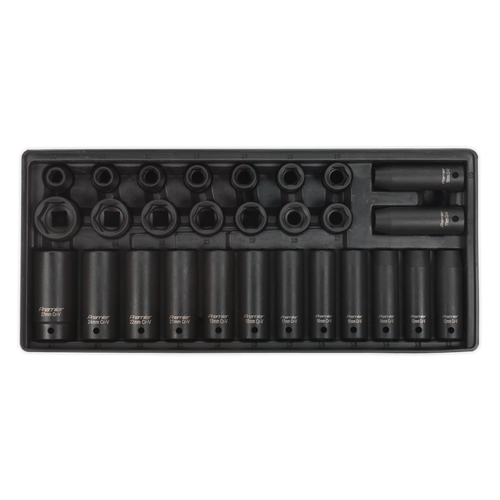 Premier TBT24 Impact Socket Set with Tool Tray 1/2"Sq Drive 28pc
