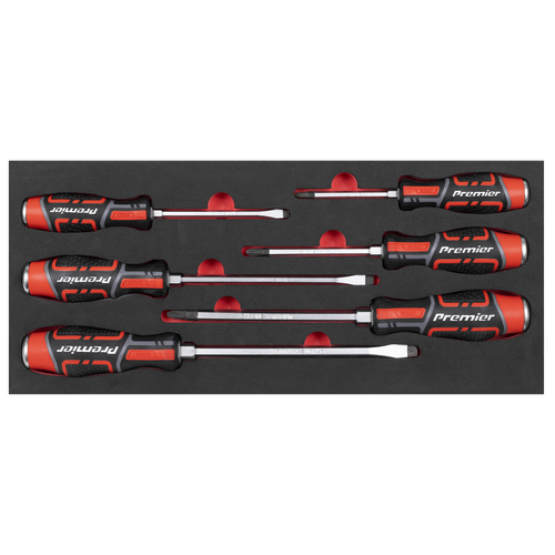 Premier TBT54 Hammer-Thru Screwdriver Set with Tool Tray 6pc
