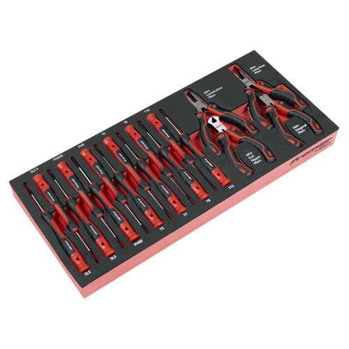 Premier TBT67 Precision Screwdriver & Mini Pliers Set with Tool Tray 17pc
