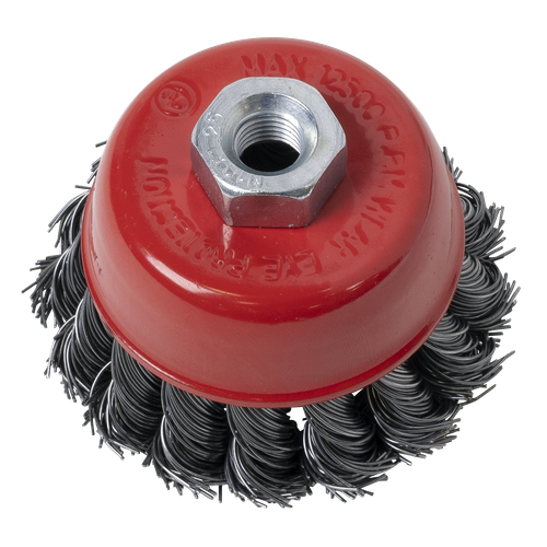Sealey TKCB652 65mm Twist Knot Wire Cup Brush M10 x 1.25mm