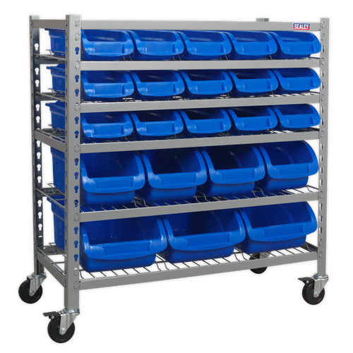 Sealey TPS22 Mobile Bin Storage System with 22 Bins