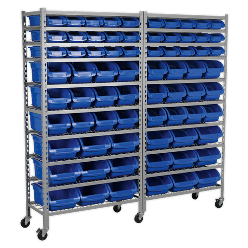 Sealey TPS72 Mobile Bin Storage System with 72 Bins