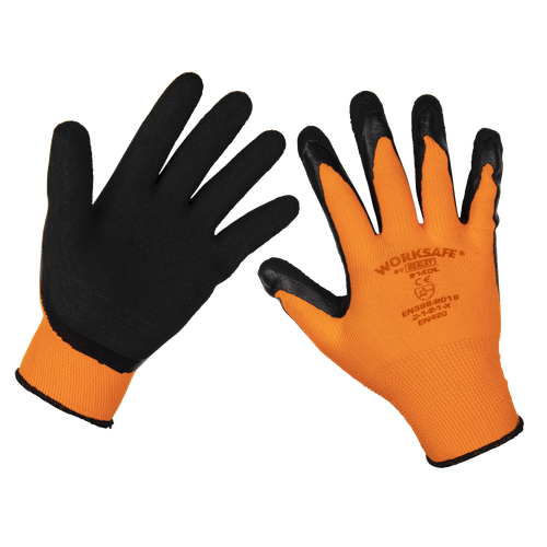 Worksafe TSP140L/6 Foam Latex Grippa Gloves, Large - Pack of 6 Pairs