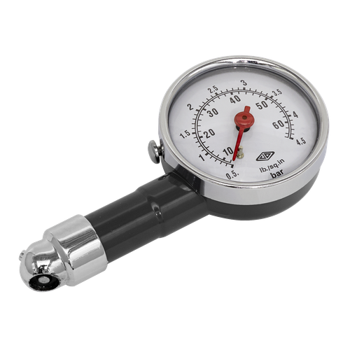 Sealey TST/PG97 Tyre Pressure Gauge Dial Type 0-4.5bar(0-60psi)