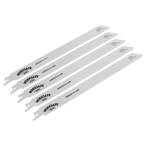 Worksafe WRS3014/250 Reciprocating Saw Blade for Metal 250mm 18tpi - Pack of 5