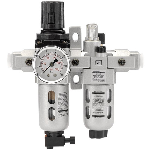 Draper 24326 1/4" BSP Combined Filter/Regulator/Lubricator Unit (FRL)