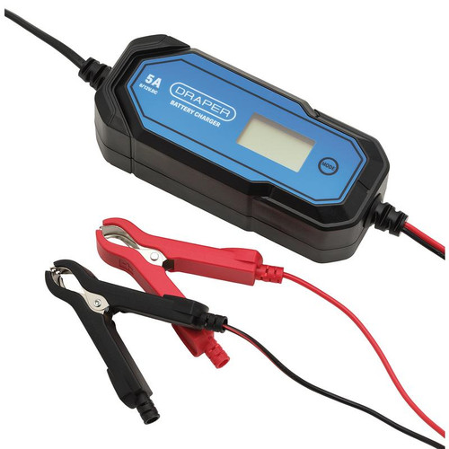 Draper 32307 5A 6/12V Smart Battery Charger LCD