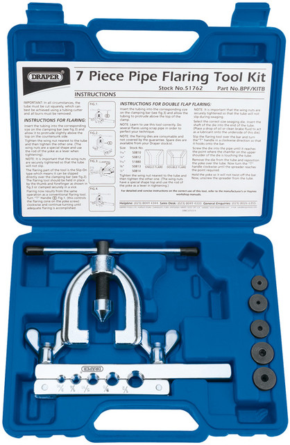Draper 51762 Brake Pipe Flaring Kit (7 Piece)