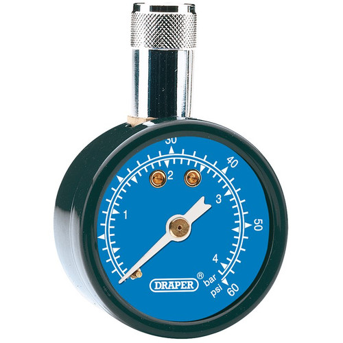 Draper 69923 Tyre Pressure Gauge TPG101, 0 - 60psi, 0 - 4 bar