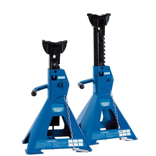 Draper Expert 01813 Pneumatic Rise Ratcheting Axle Stands, 3 Tonne (Pair)