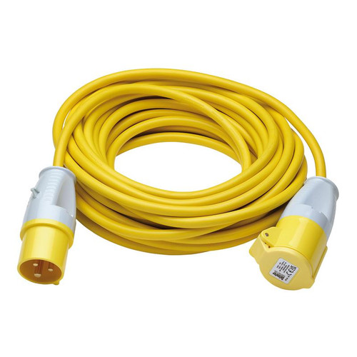 Defender E85121 110V Extension Lead Yellow 2.5mm², 16A, 14m