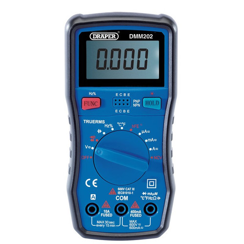 Draper 41820 Auto-Ranging Digital Multimeter, 1 x Test Leads, 1 x Temp Probe