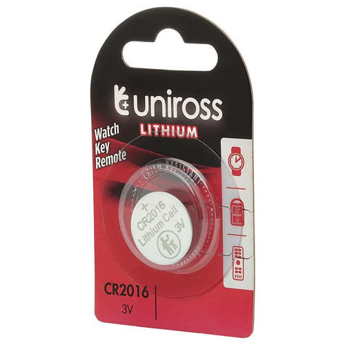 Uniross U1CR2016 Lithium Coin Cell CR2016 Battery